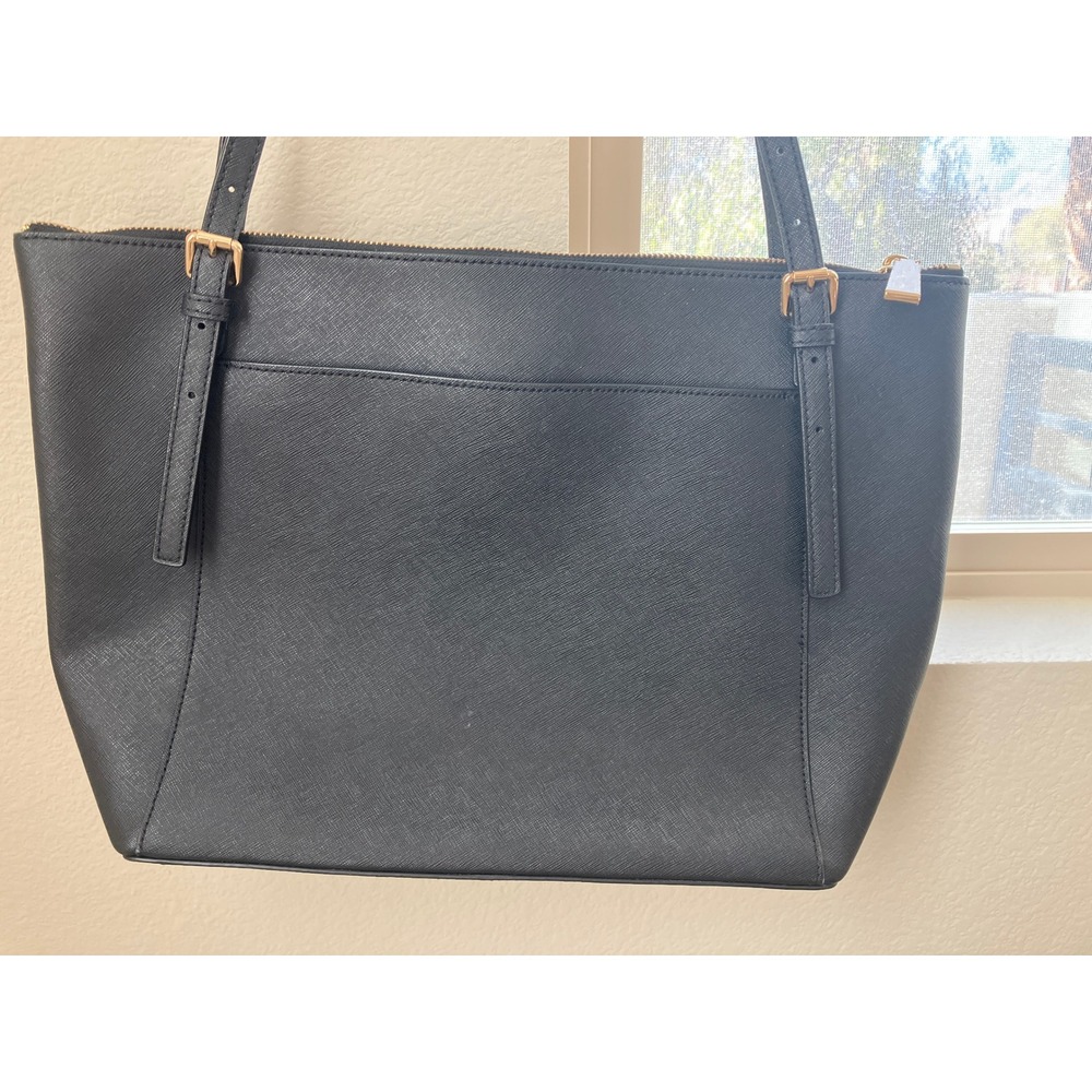 Michael Kors Black Saffiano‎ Leather Tote Bag Gold Hardware - Picture 2 of 15